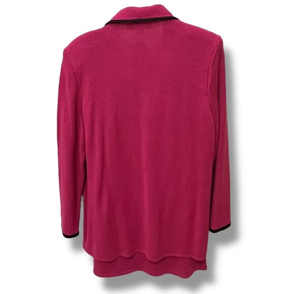 VTG 90s Eric Steven knit 2 piece skirt suit pink black professional NWT - Picture 7 of 8